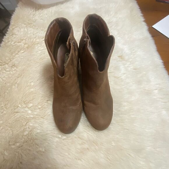 Carlos Santana Camira Brown Suede Wedge Booties size 10 - Picture 7 of 8